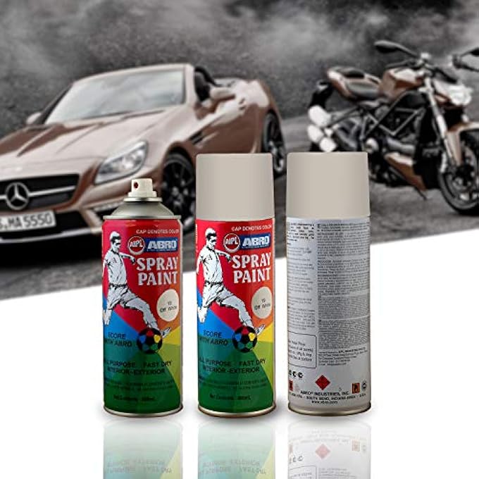 Abro SP-19 MULTIPURPOSE COLOUR SPRAY PAINT CAN FOR CARS AND BIKES (400ML, OFF WHITE, 1 PC) - Image 5
